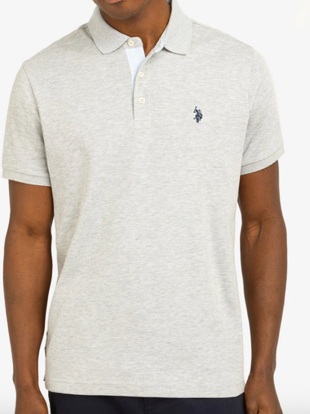 U.S. Polo Assn. SOLID INTERLOCK POLO SHIRT WITH WOVEN TRIM